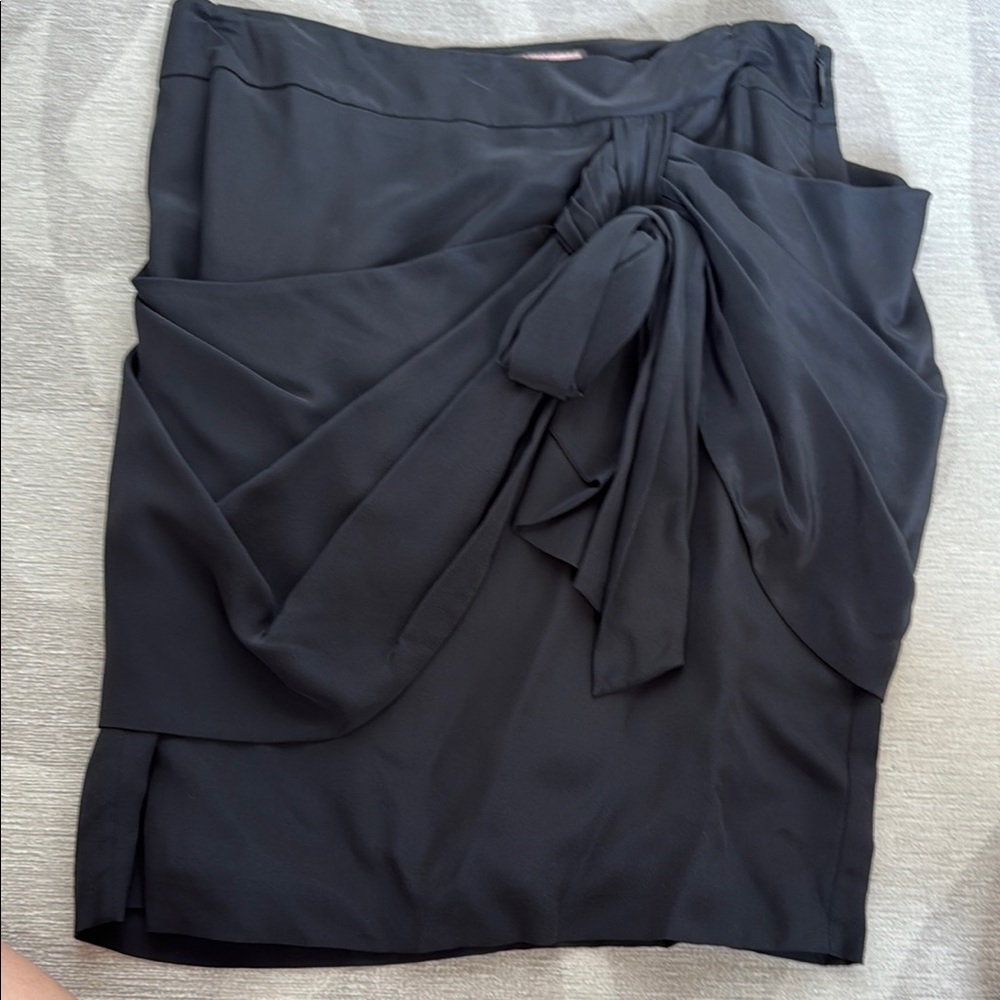 Juicy Couture Black Mini Wrap Skirt with Tie Front